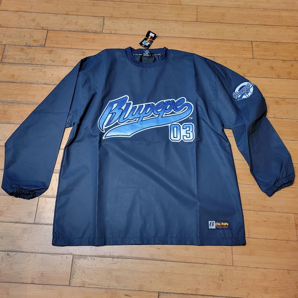 Rare Blupepe Y2k Streetwear PVC Spellout Shirt/Jacket Pullover 2XL NWT